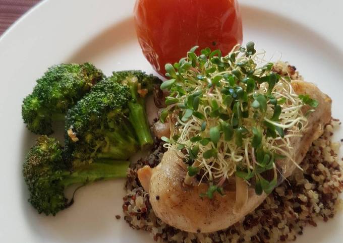 Baked Chicken With Tricolour Quinoa