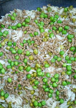صورة لوصفة رز وبازيلا خضرا مع الفلفل الابيض ☺😋😋😋