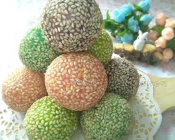 New Recipe Rainbow OndeOnde Sesame Ball Delicious