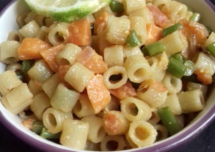 Steps to Prepare Any-night-of-the-week Cheddar Cheese Veggie Pasta