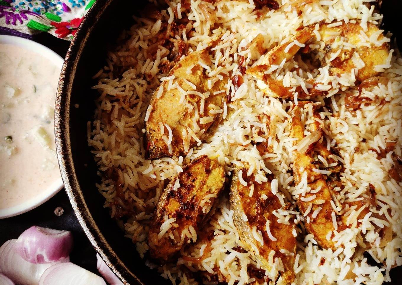 Bhetki fish biriyani