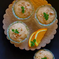 A picture of Orange, Walnut & Wheat flakes Muffins.