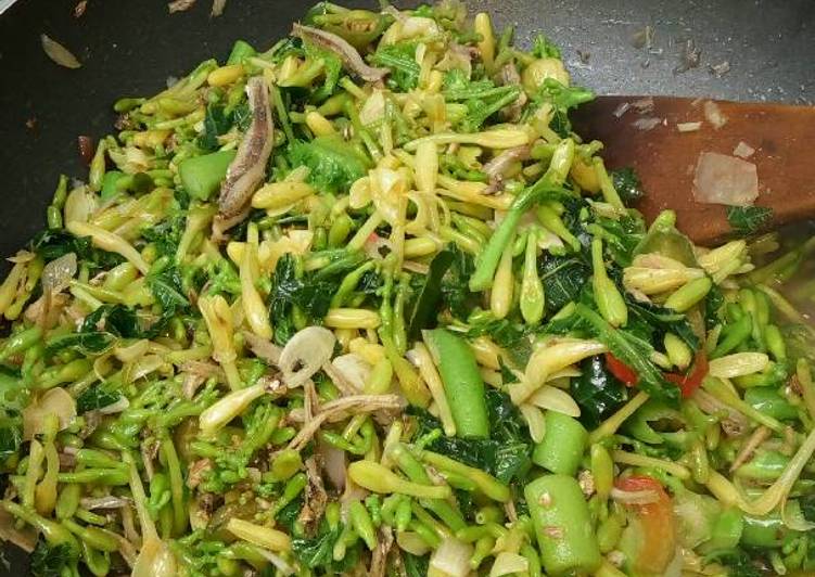 Resep Terbaru Tumis sayur bunga pepaya teri kecombrang (tidak pahit di jamin) Praktis Enak