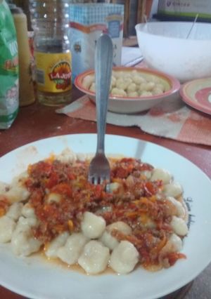 Una foto de Mi primer plato de noquis casero con mamá