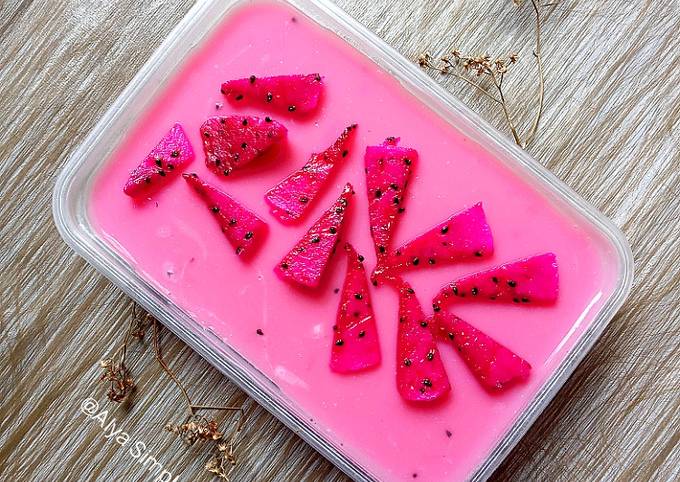 Resep Puding Susu Buah Naga Resep Puding Susu Buah Naga