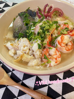 土魠魚海鮮粥 的食譜成品照片