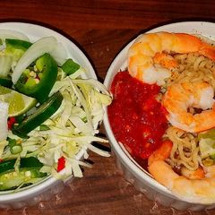 A picture of Mike's Extra Spicy Thai Shrimp Noodle Soup.