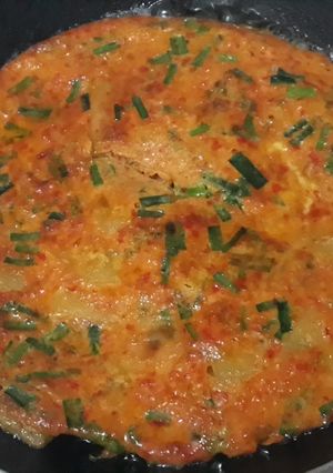 Foto resep Telur dadar bumbu merah
