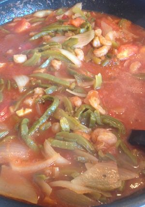 Una foto de Nopales con camarones