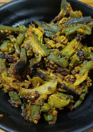 A picture of Besan wali bhindi.