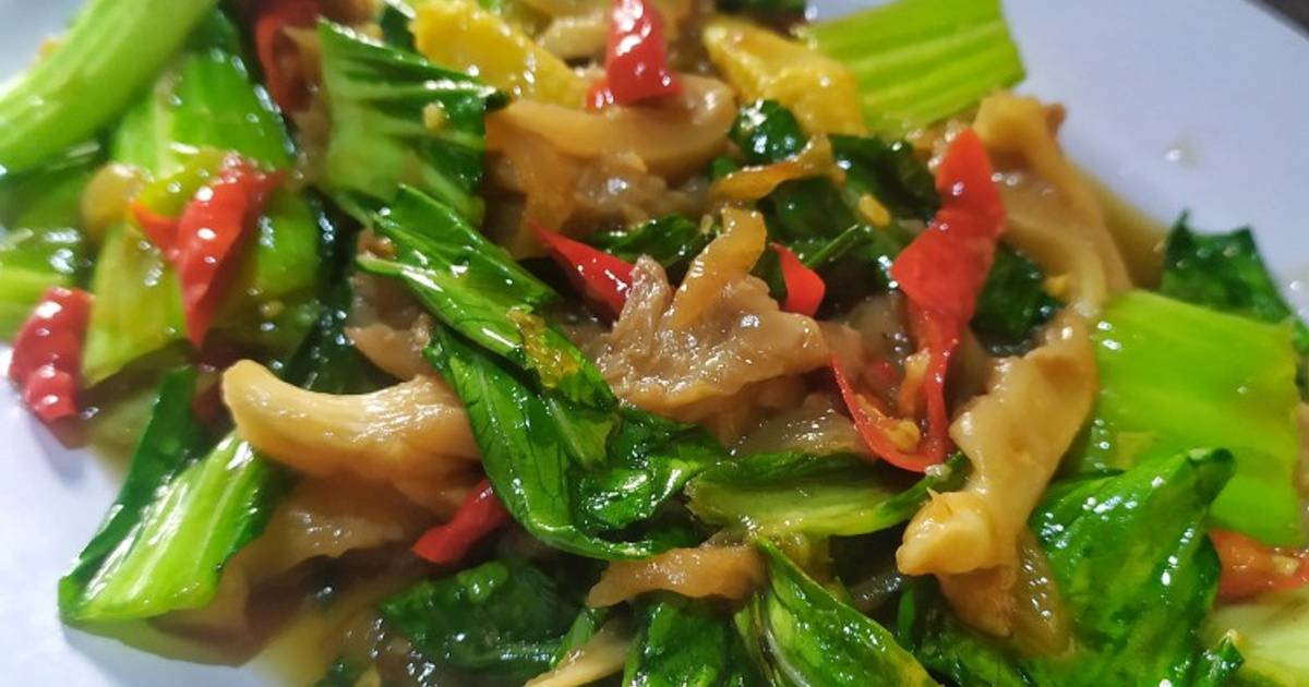 Resep Ca Pakcoy Jamur Putren Oleh Saluna Mahira Cookpad