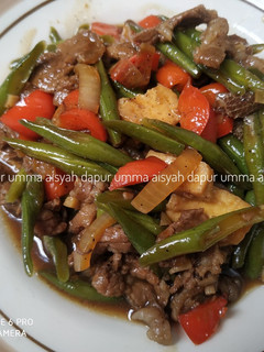 Foto resep Daging sapi paprika buncis tahu lada hitam