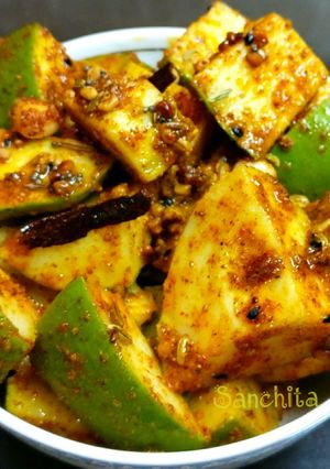 A picture of Raw Mango Pickle.