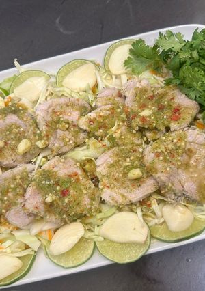 A picture of Very Spicy Moo Ma Now - Thai Pork Salad - Really Amazing - Enjoy :P.