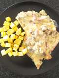 Filetes de pollo en salsa carbonara