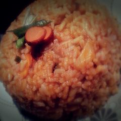 A picture of Carot Jollof rice.