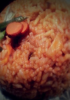 A picture of Carot Jollof rice.