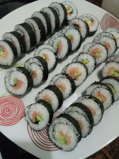 A picture of Smoked Salmon Sushi Maki.