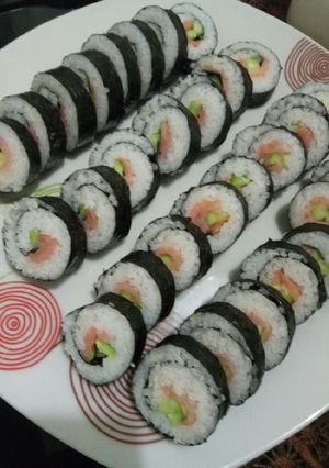 A picture of Smoked Salmon Sushi Maki.