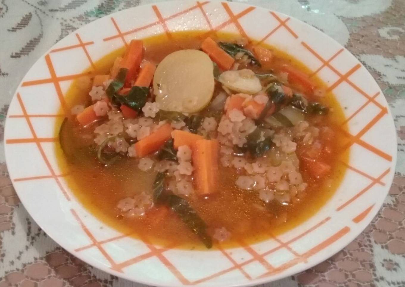 Sopita de estrellitas con verduras 🍜