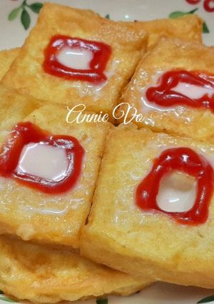 Hình của món Đậu hũ đồng tiền chiên.