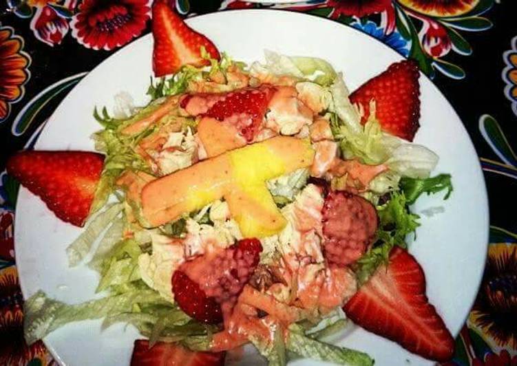 Ensalada de camarones y fresas para Diabéticos