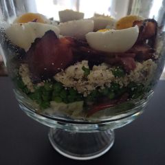 A picture of 7 layer Salad.
