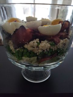 A picture of 7 layer Salad.