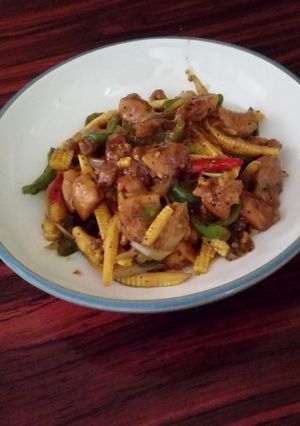 Foto resep Ayam baby corn black pepper
