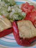 Pimentones asados rellenos.... aprovechando las sobritas