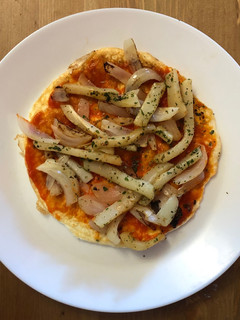 Una foto de Pizza con base de clara de huevo