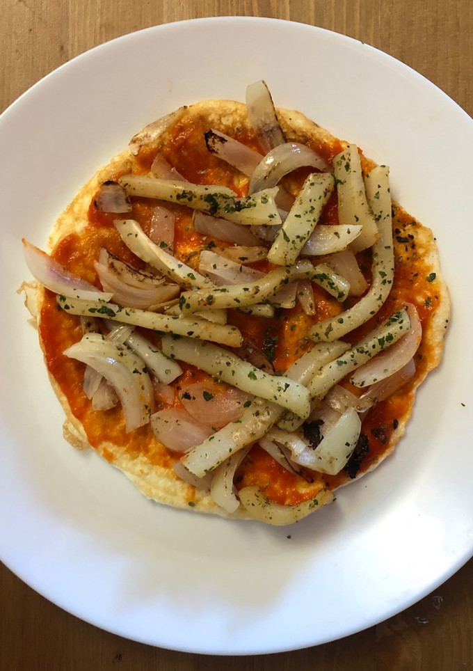 Una foto de Pizza con base de clara de huevo
