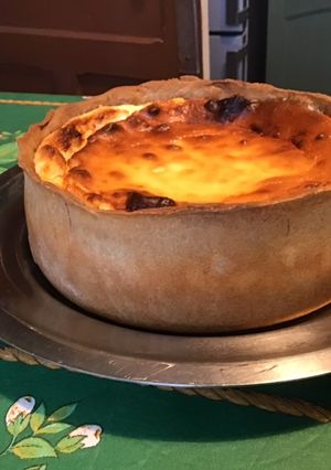 Une photo de Gâteau de fromage blanc à la vanille pâte brisée à la châtaigne