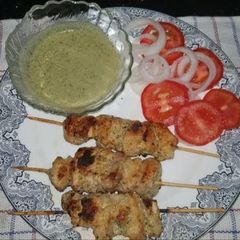 A picture of Malai boti chicken tikka.