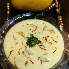 A picture of Aamrakhand or Mango Shrikhand.
