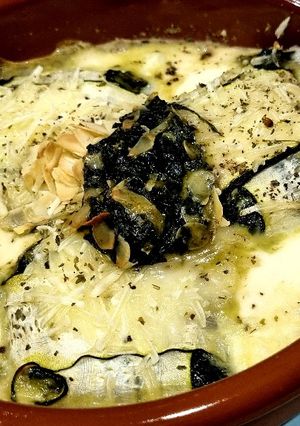 Una foto de Canelones de calabacín