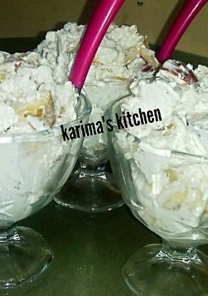A picture of Creamy fruits salad.