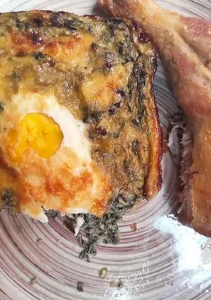 Una foto de Budín de acelga y zapallito italiano grez