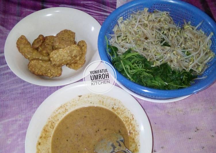 Pecel Sayur dan Tempe Goreng homemade