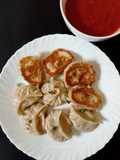 Kothey Momo with Roasted Garlic Tomato Chutney (Veg)