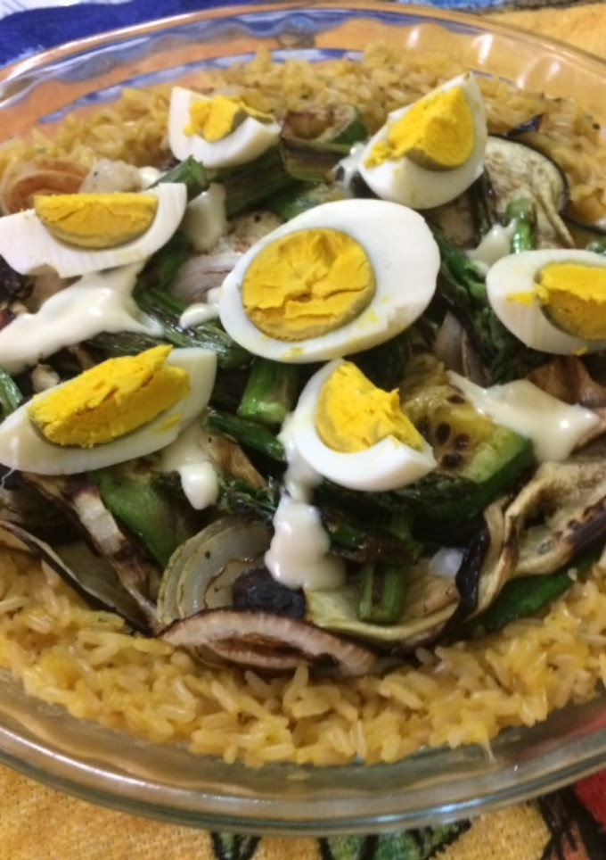 Una foto de Tarta de arroz con verduras