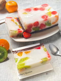 Foto resep Puding Lapis Buah Santan