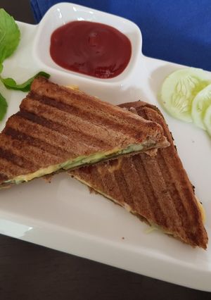 A picture of Cucumber Mint grilled Sandwich.