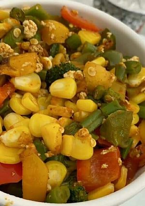 A picture of Boiled veggies.