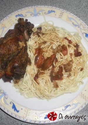 A picture of Delicious pork in a casserole dish.