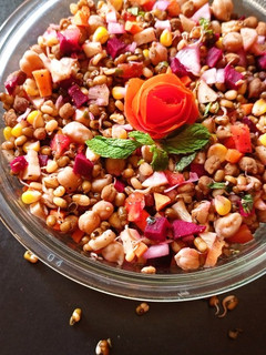 A picture of Sprouted Moong and Chickpea Salad.