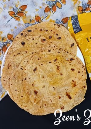 A picture of Chickpea Sorghum Rice and Wheat flour blend Rotis.
