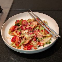 A picture of Korean Kimchi (Vegetarian version).