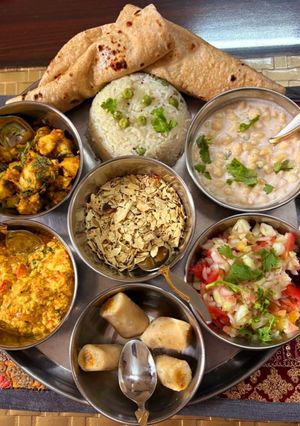 A picture of North Indian thali (Lunch).