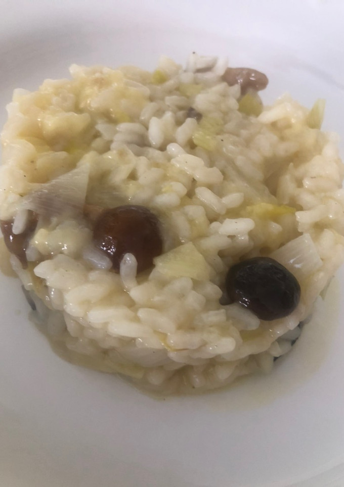 Una foto de Risotto de setas, habas y gambas (en Newcook)